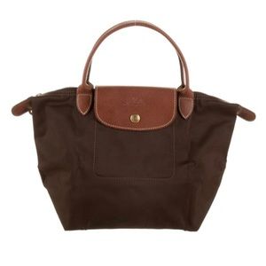 LONGCHAMP Brown Small Le Pliage Top Handle Tote
